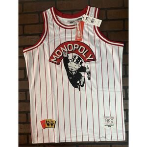 MONOPOLY White Headgear Classics‎ Basketball Jersey~Never Worn~XL